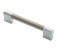 Loops Keyhole Bar Pull Handle 140 X 14mm 128mm Fixing Centres Satin Nickel & Chrome