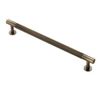 Loops Knurled Bar Door Pull Handle - 274mm X 13mm - 224mm Centres - Antique Brass