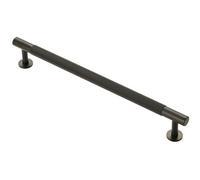 Loops Knurled Bar Door Pull Handle - 274mm X 13mm - 224mm Centres - Matt Black