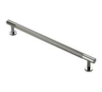 Loops Knurled Bar Door Pull Handle - 274mm X 13mm - 224mm Centres - Polished Chrome