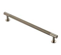 Loops Knurled Bar Door Pull Handle - 274mm X 13mm - 224mm Centres - Satin Nickel