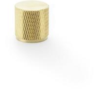 Loops Knurled Cylinder Cupboard Door Knob - 20mm X 20mm - Satin Brass Pull Handle