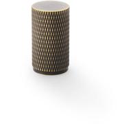 Loops Knurled Cylinder Cupboard Door Knob - 20mm X 35mm - Antique Brass Pull Handle