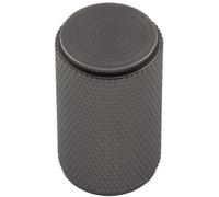 Loops Knurled Cylindrical Cupboard Door Knob 18mm Dia Anthracite Grey Cabinet Handle