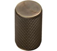 Loops Knurled Cylindrical Cupboard Door Knob 18mm Dia Antique Brass Cabinet Handle