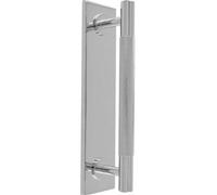 Loops Knurled Drawer Bar Pull Handle & Matching Backplate - Polished Chrome 200 X 40mm