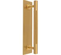 Loops Knurled Drawer Bar Pull Handle & Matching Backplate - Satin Brass 200 X 40mm