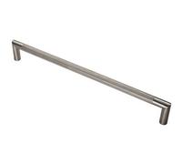 Loops Knurled Mitred Door Pull Handle 470 X 20mm 450mm Fixing Centres Satin Steel