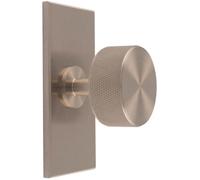 Loops Knurled Radio Cabinet Door Knob & Matching Backplate - Satin Nickel 76 X 40mm