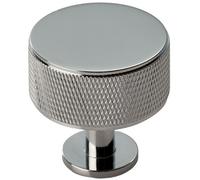 Loops Knurled Radio Cupboard Door Knob - 35mm Dia - Polished Chrome Cabinet Handle Loops Multicolor