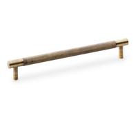 Loops Knurled T Bar Door Pull Handle - Antique Brass - 192mm Centres Premium Drawer