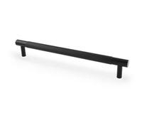 Loops Knurled T Bar Door Pull Handle - Matt Black - 192mm Centres Premium Drawer