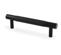Loops Knurled T Bar Door Pull Handle - Matt Black - 96mm Centres Premium Drawer
