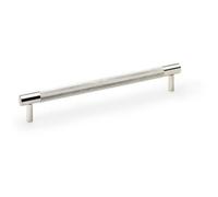 Loops Knurled T Bar Door Pull Handle - Polished Nickel - 192mm Centres Premium Drawer