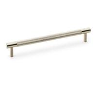 Loops Knurled T Bar Door Pull Handle - Satin Nickel - 192mm Centres Premium Drawer