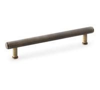 Loops Knurled T Bar Pull Handle - Antique Brass - 160mm Centres Premium Drawer Door