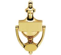 Loops Large Urn Shaped Front Door Knocker 104mm Fixing Centres Stainless Brass in Metallics Loops Metallics