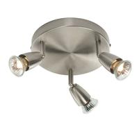 Loops LED Adjustable Ceiling Spotlight Satin Nickel Triple GU10 Dimmable Downlight in Metallics Loops Metallics