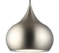 Loops LED Ceiling Pendant Light 18W Cool White Bulb Matt Nickel Hanging Dome Shade in Metallics Loops Metallics
