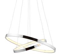 Loops LED Ceiling Pendant Light 20.5W Warm White Chrome Infinity Ring Strip Feature Loops White