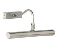 Loops LED Picture Wall Light 2.5W Warm White Satin Chrome Classic Over Head Down Lamp Loops White