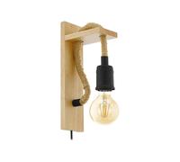 Loops LED Wall Light / Sconce Modern Wood & Rope Hangman Lamp 1 x 10W E27 Bulb Loops Multicolor
