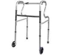 Loops Lightweight Dual Rise Aluminium Folding Walking Frame With Wheels For Easy Mobility
