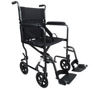 Lightweight Steel Compact Attendant Propelled Transit Wheelchair - Hammered Grey