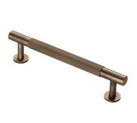 Loops Lined Bar Door Pull Handle - 158mm X 13mm - 128mm Centres - Antique Brass