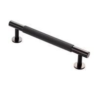 Loops Lined Bar Door Pull Handle - 158mm X 13mm - 128mm Centres - Matt Black