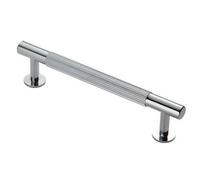 Loops Lined Bar Door Pull Handle - 158mm X 13mm - 128mm Centres - Polished Chrome