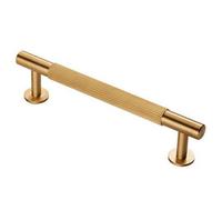 Loops Lined Bar Door Pull Handle - 158mm X 13mm - 128mm Centres - Satin Brass