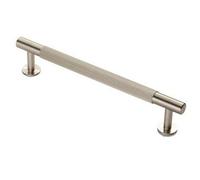 Loops Lined Bar Door Pull Handle - 158mm X 13mm - 128mm Centres - Satin Nickel