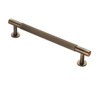 Loops Lined Bar Door Pull Handle - 190mm X 13mm - 160mm Centres - Antique Brass