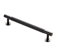 Loops Lined Bar Door Pull Handle - 190mm X 13mm - 160mm Centres - Matt Black