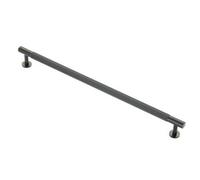 Loops Lined Bar Door Pull Handle - 370mm X 13mm - 320mm Centres - Matt Black