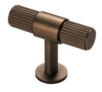 Loops Lined Cupboard T Shape Pull Handle - 50 X 13mm - Antique Brass Cabinet Handle