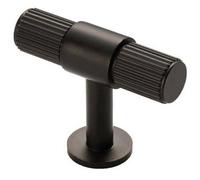 Loops Lined Cupboard T Shape Pull Handle - 50 X 13mm - Matt Black Cabinet Handle