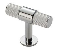 Loops Lined Cupboard T Shape Pull Handle - 50 X 13mm - Polished Chrome Cabinet Handle