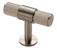 Loops Lined Cupboard T Shape Pull Handle - 50 X 13mm - Satin Nickel Cabinet Handle