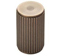 Loops Lined Cylindrical Cupboard Door Knob - 18mm Dia - Antique Brass Cabinet Handle