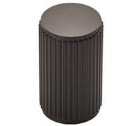 Loops Lined Cylindrical Cupboard Door Knob - 18mm Dia - Matt Black Cabinet Handle