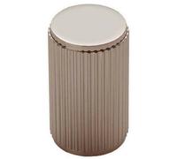 Loops Lined Cylindrical Cupboard Door Knob - 18mm Dia - Satin Nickel Cabinet Handle