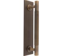 Loops Lined Reeded Drawer Pull Handle & Matching Backplate - Antique Brass 200 X 40mm