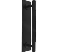 Loops Lined Reeded Drawer Pull Handle & Matching Backplate - Matt Black 200 X 40mm