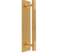 Loops Lined Reeded Drawer Pull Handle & Matching Backplate - Satin Brass 200 X 40mm