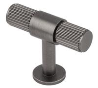 Loops Lined Reeded T Shape Pull Handle - 50 X 13mm - Anthracite Grey Cabinet Handle