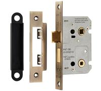 Locking Bathroom Door Sashlock Latch - Square Forend - 64mm - Antique Brass | Thumb Turn Bathroom Door Lock and Latch - Secure WC Privacy Sashlock - Available in Multiple Finishes