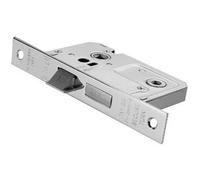 Loops Locking Bathroom Door Sashlock Latch Square Forend 76mm Nickel Plated in Metallics Loops Metallics