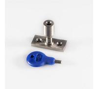 Loops Locking Casement Window Stay Pin Holder - 28.5mm Fixing Centres Satin Nickel